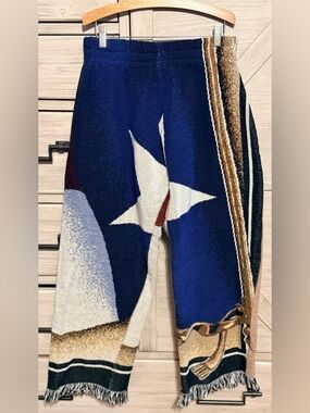 Texas Star handmade wide leg tapestry pants. Upcycled blanket pants. Unique